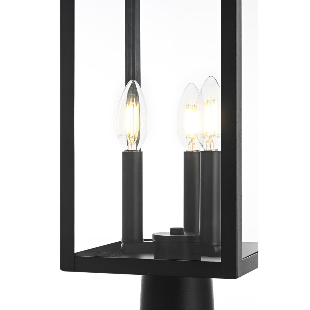 9 Inch Outdoor Post Light In Black - View 5 - Joshua Marshal