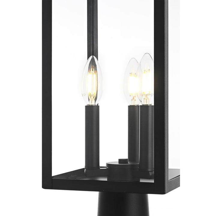 9 Inch Outdoor Post Light In Black - View 5 - Joshua Marshal