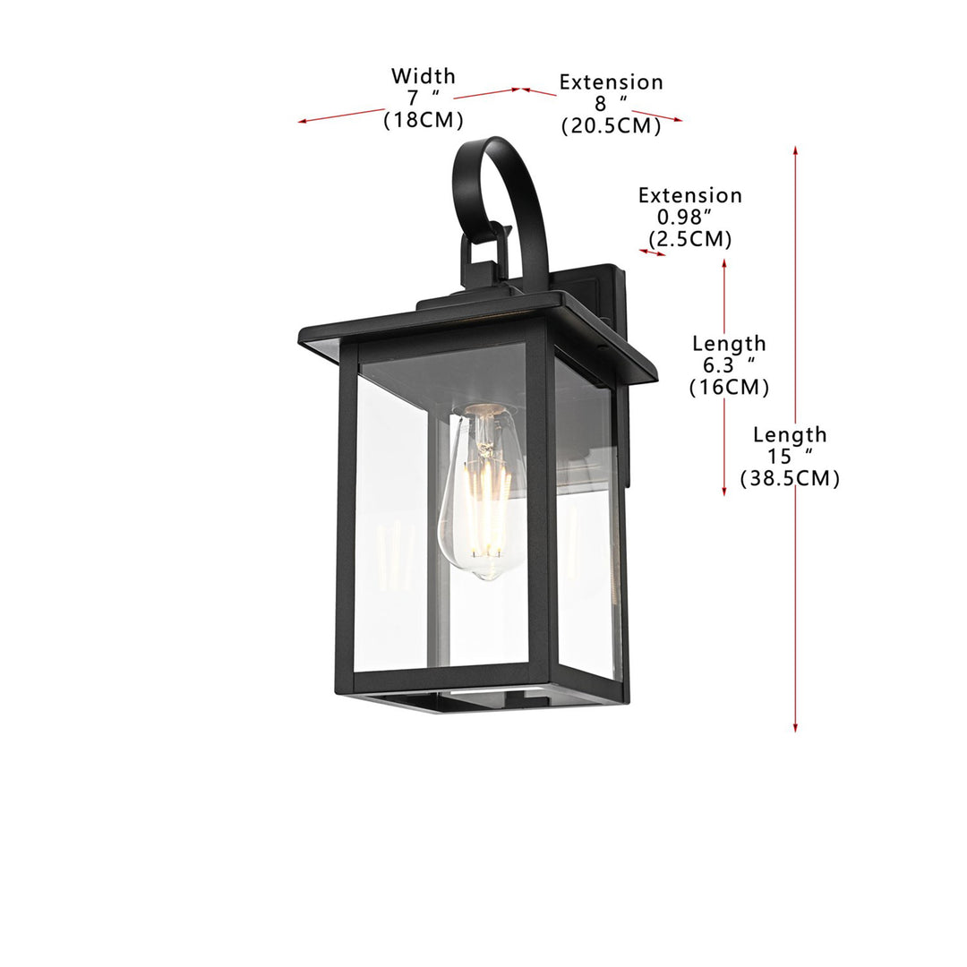 7 Inch Outdoor Wall Sconce In Black - View 6 - Joshua Marshal