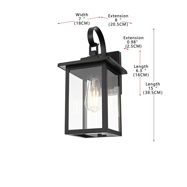 7 Inch Outdoor Wall Sconce In Black - View 6 - Joshua Marshal
