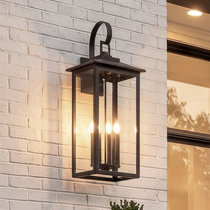 12 Inch Outdoor Wall Sconce In Black Black Finish - LIGHTING by Joshua Marshal