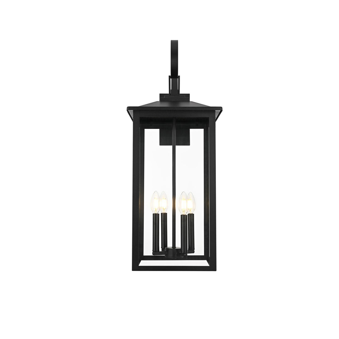 12 Inch Outdoor Wall Sconce In Black - View 3 - Joshua Marshal