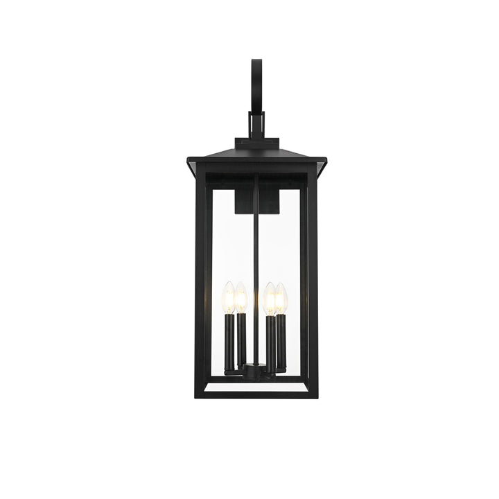 12 Inch Outdoor Wall Sconce In Black - View 3 - Joshua Marshal