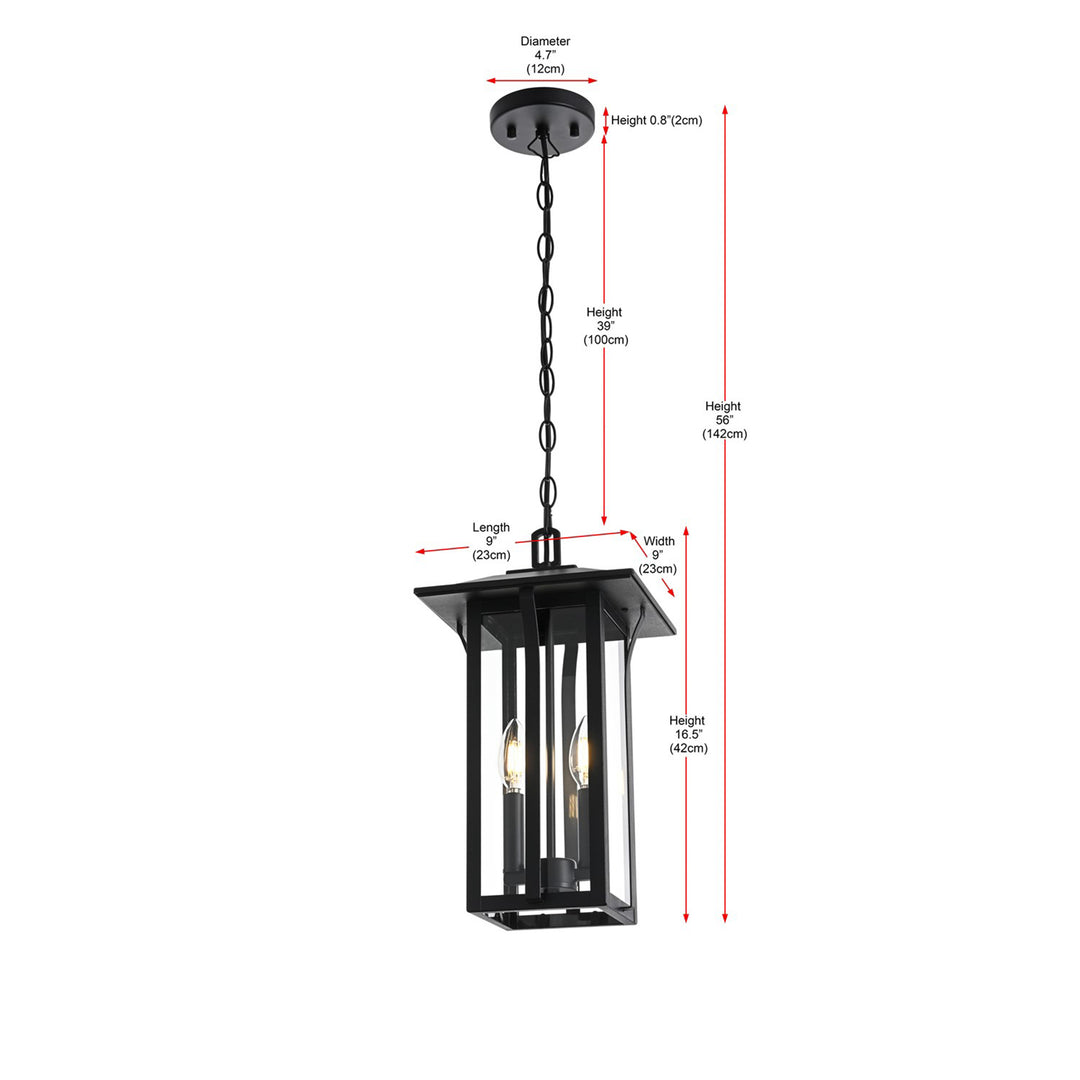 9 Inch Outdoor Pendant In Black - View 4 - Joshua Marshal