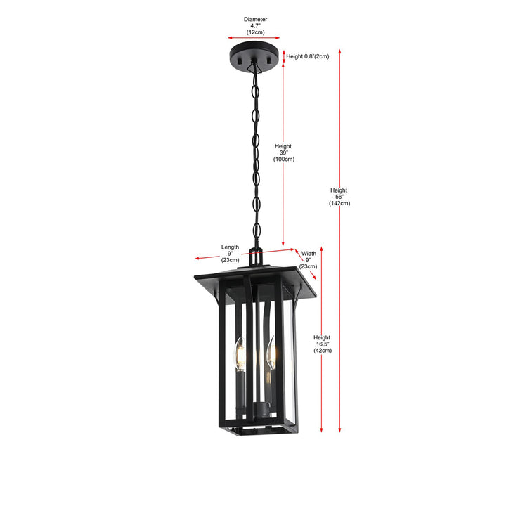 9 Inch Outdoor Pendant In Black - View 4 - Joshua Marshal