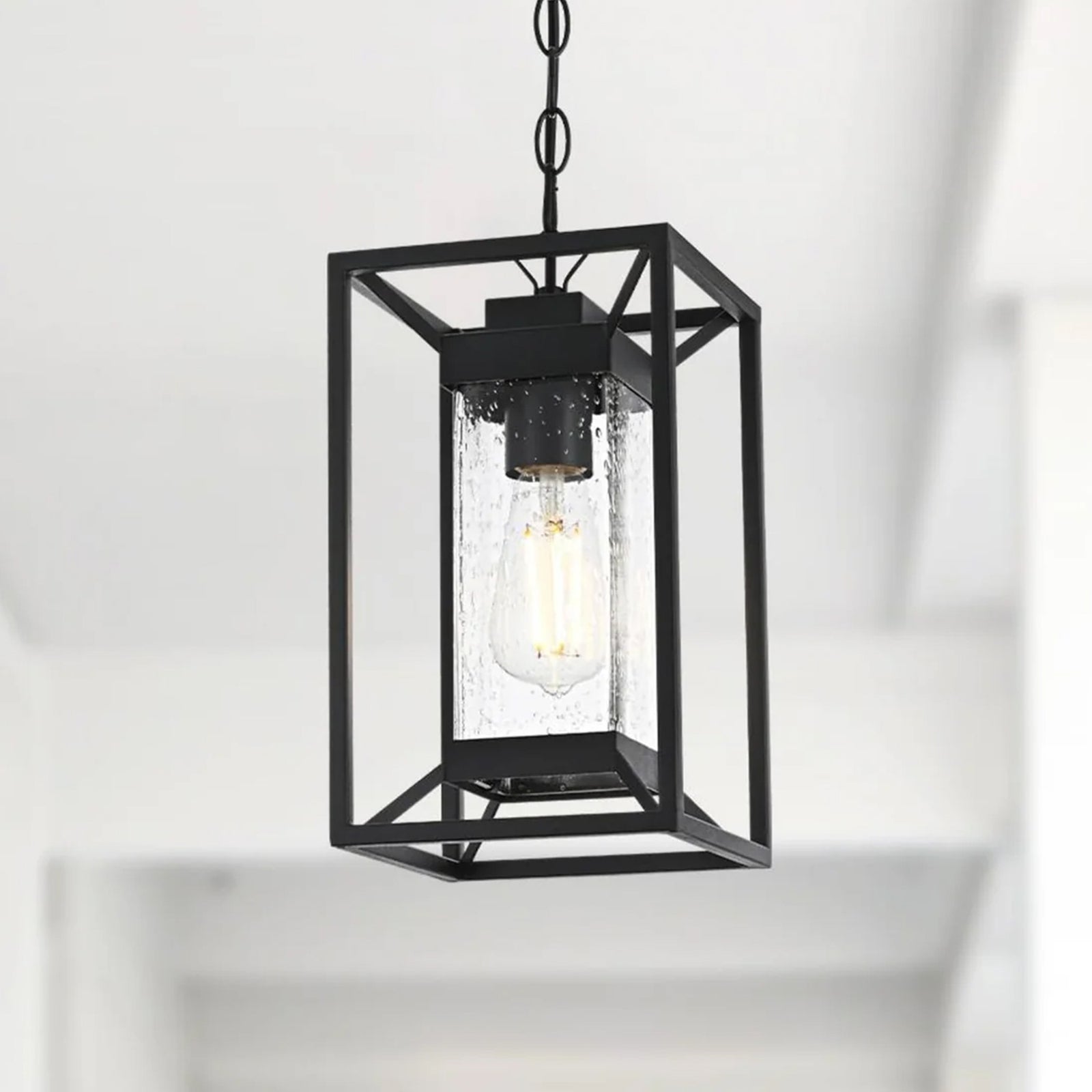 7 Inch Outdoor Pendant In Black Black Finish - LIGHTING by Joshua Marshal