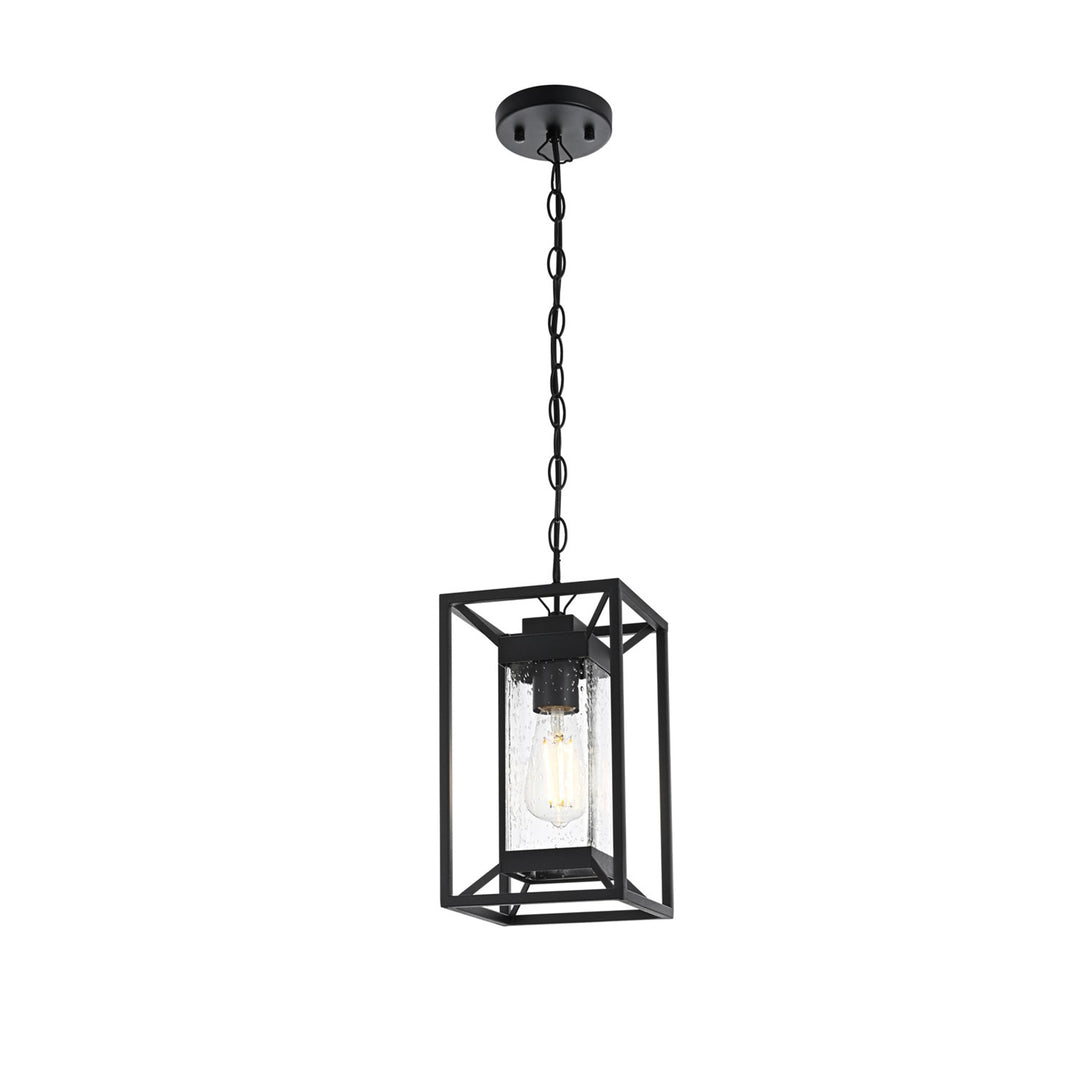 7 Inch Outdoor Pendant In Black