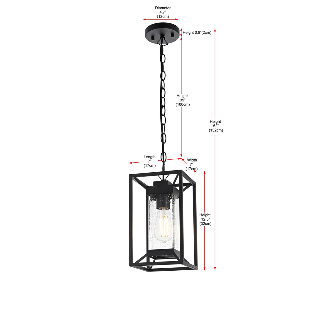 7 Inch Outdoor Pendant In Black