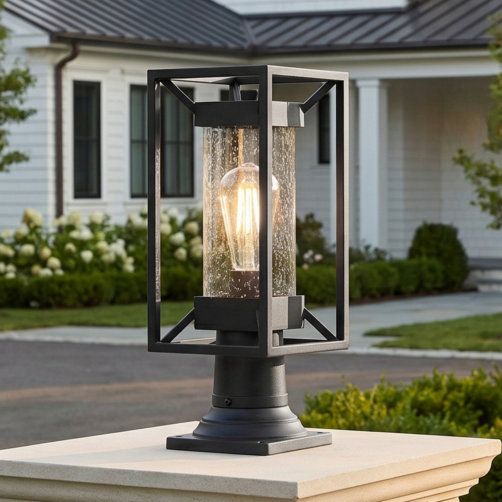 7 Inch Outdoor Post Light In Black Black Finish - LIGHTING by Joshua Marshal