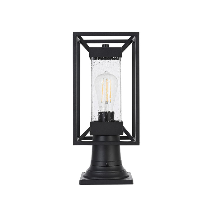7 Inch Outdoor Post Light In Black - View 3 - Joshua Marshal
