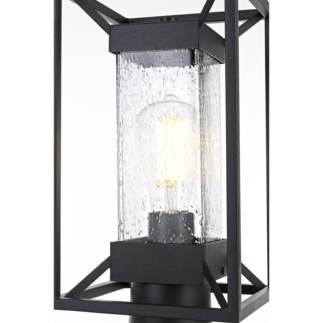 7 Inch Outdoor Post Light In Black - View 4 - Joshua Marshal