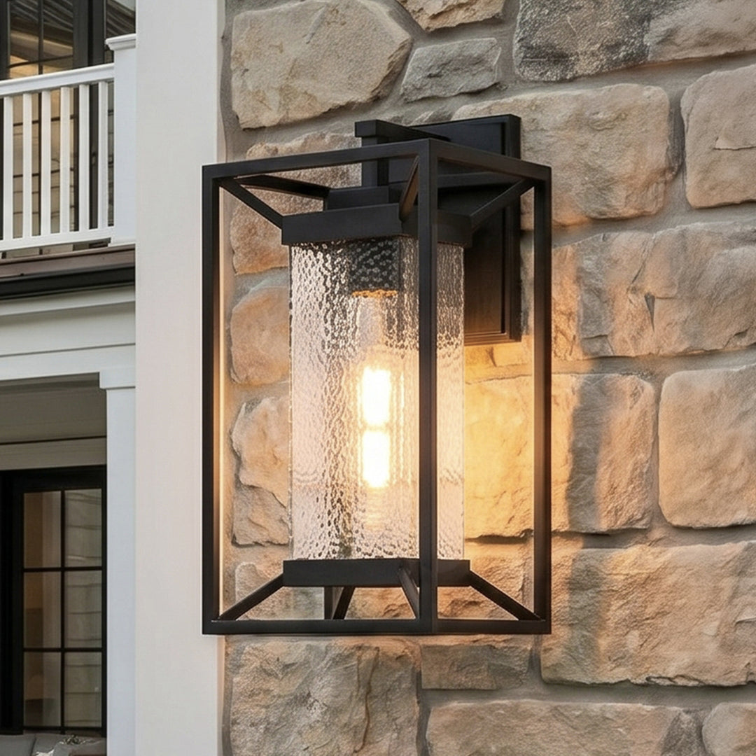 9.5 Inch Outdoor Wall Sconce In Black Black Finish - LIGHTING by Joshua Marshal