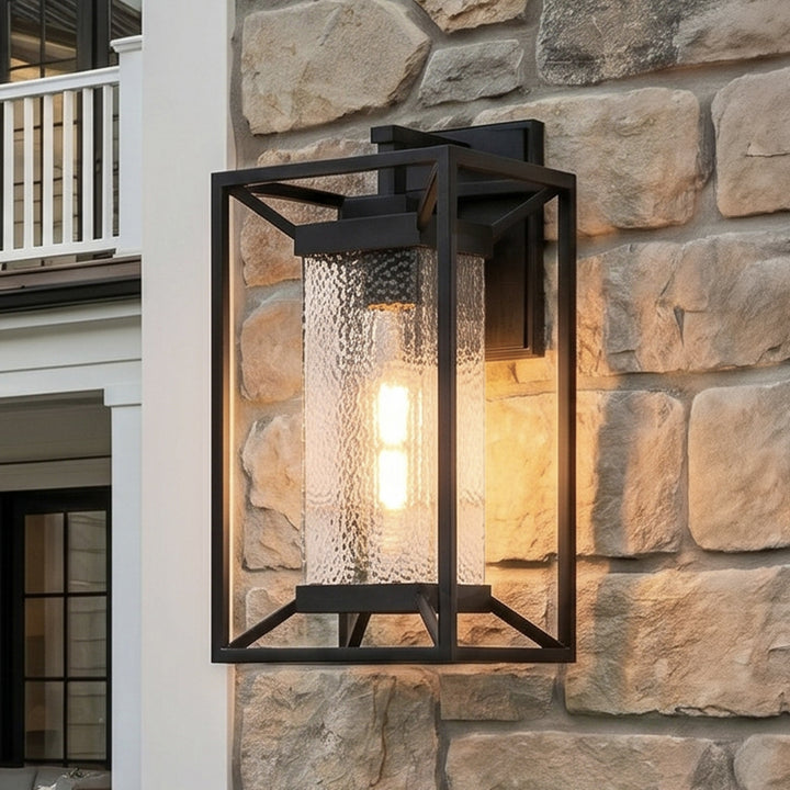 9.5 Inch Outdoor Wall Sconce In Black Black Finish - LIGHTING by Joshua Marshal