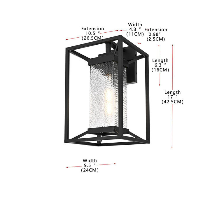 9.5 Inch Outdoor Wall Sconce In Black - View 5 - Joshua Marshal