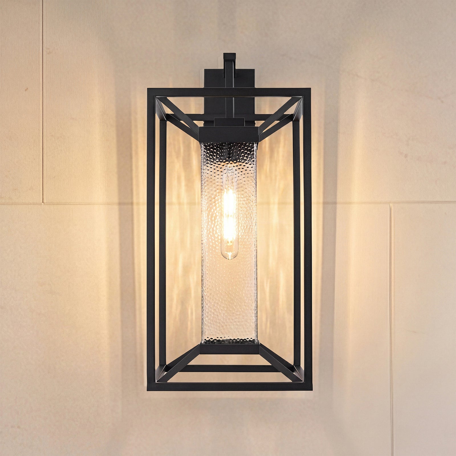 12 Inch Outdoor Wall Sconce In Black Black Finish - LIGHTING by Joshua Marshal
