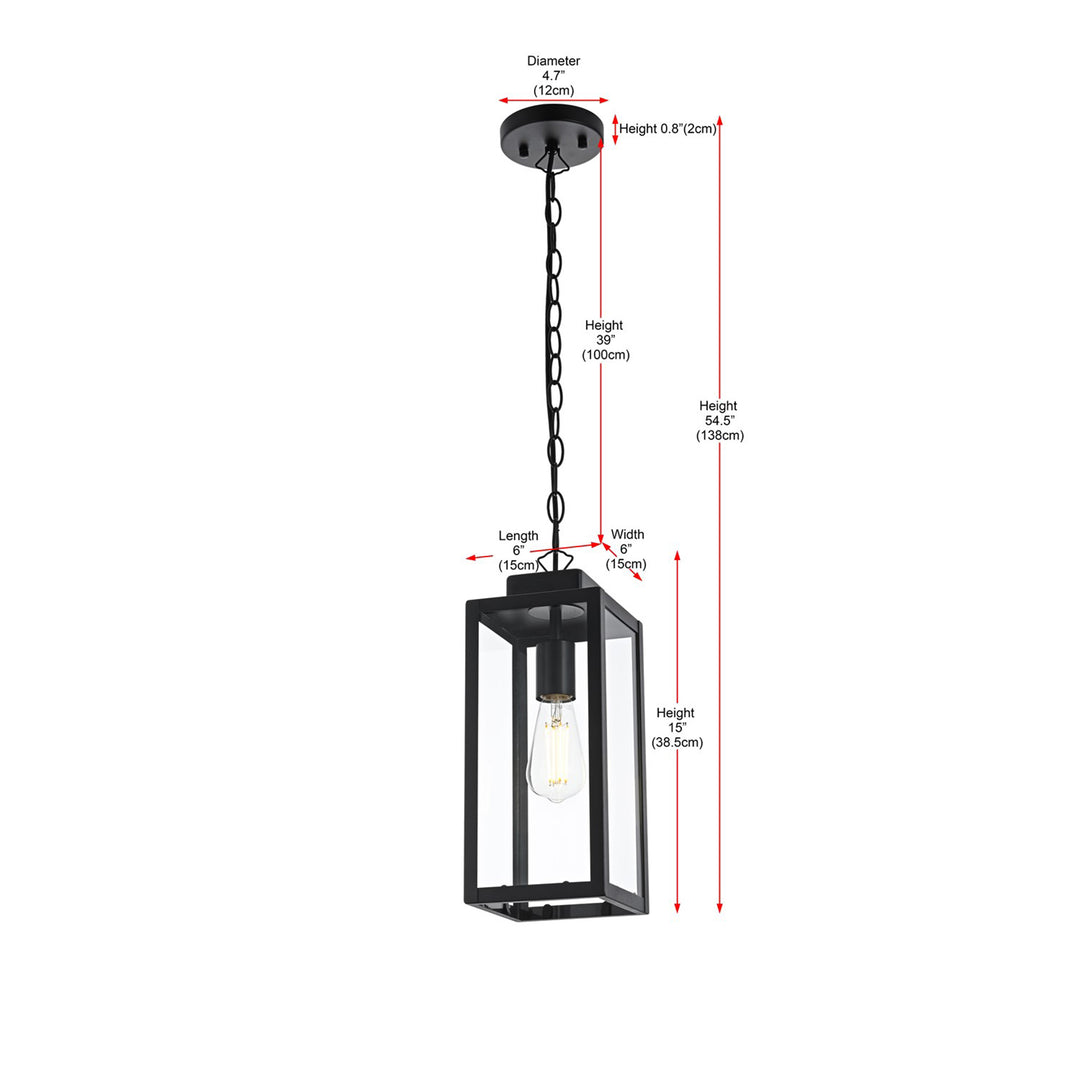 6 Inch Outdoor Pendant In Black - View 6 - Joshua Marshal