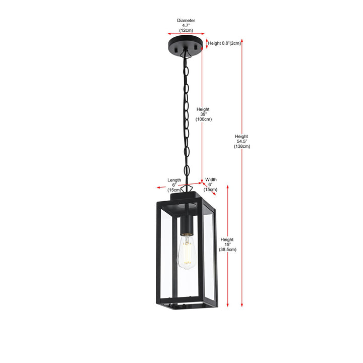 6 Inch Outdoor Pendant In Black - View 6 - Joshua Marshal