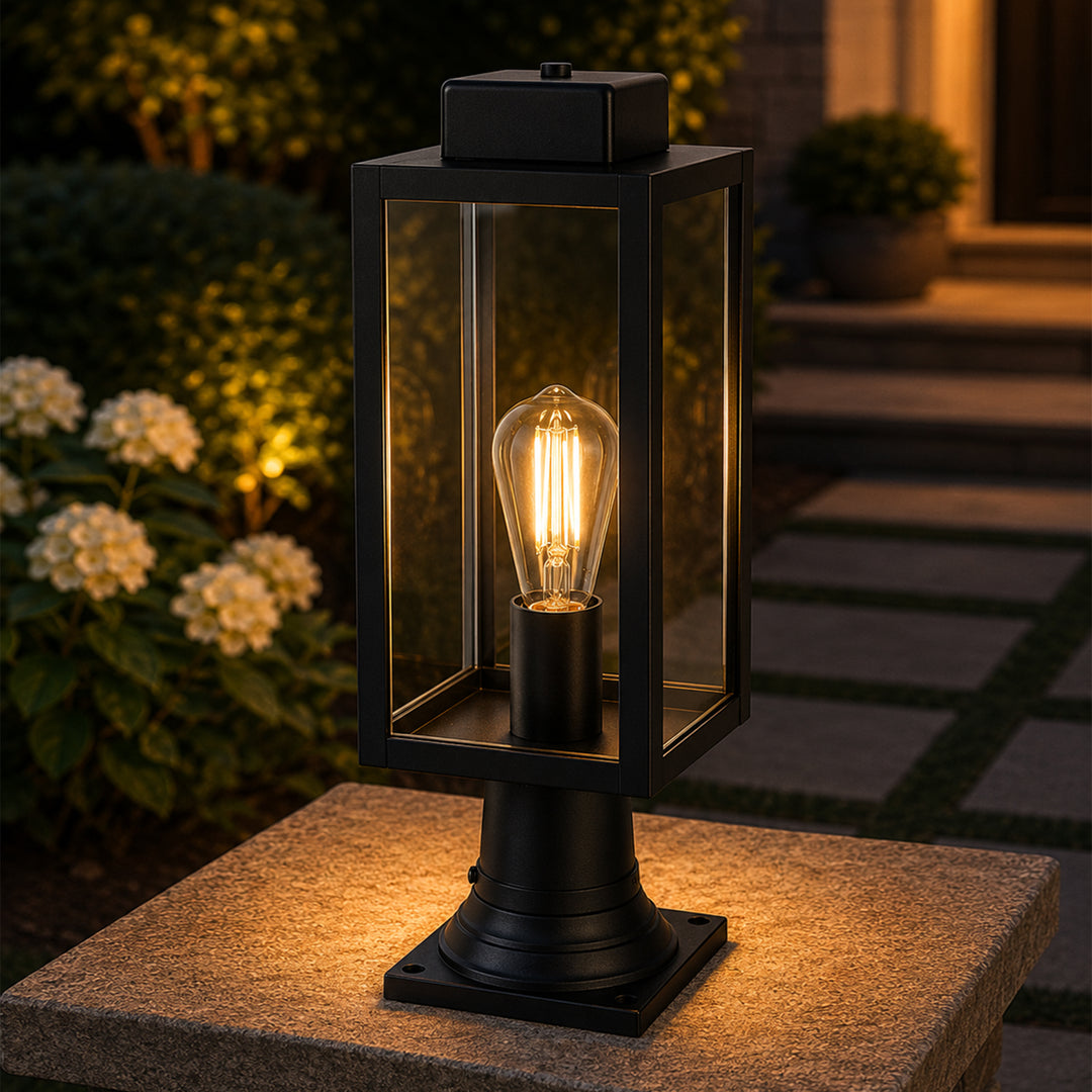 6 Inch Outdoor Post Light In Black Black Finish - LIGHTING by Joshua Marshal