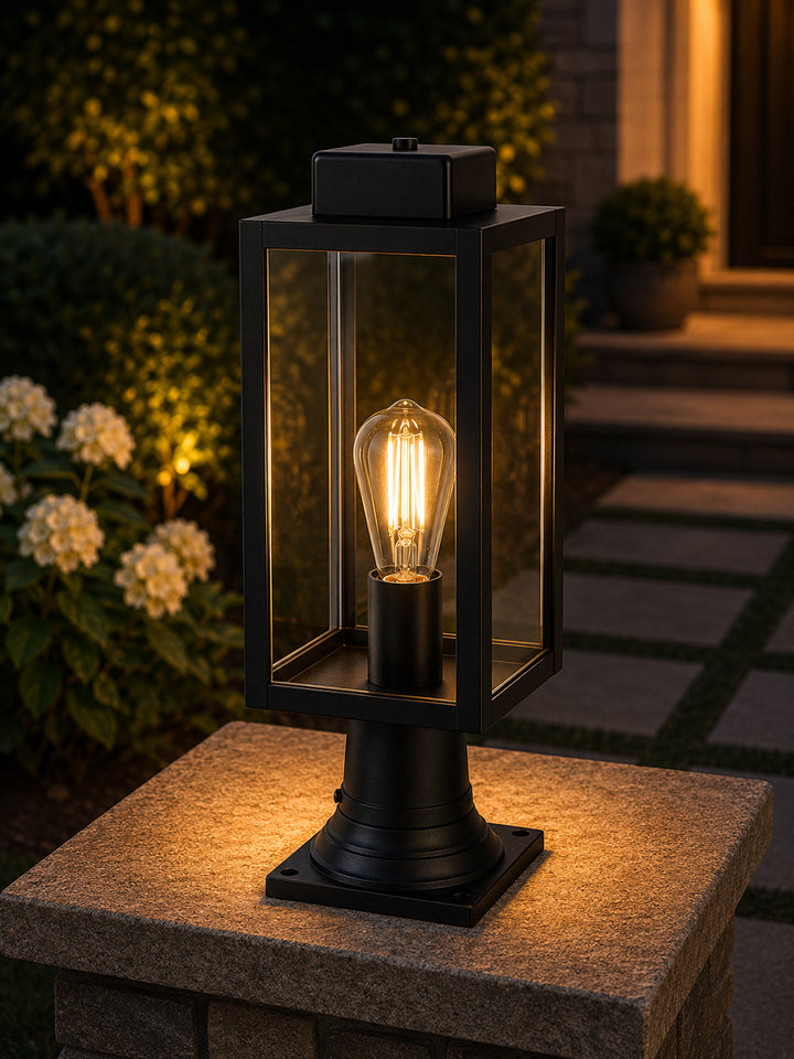 6 Inch Outdoor Post Light In Black - View 2 - Joshua Marshal