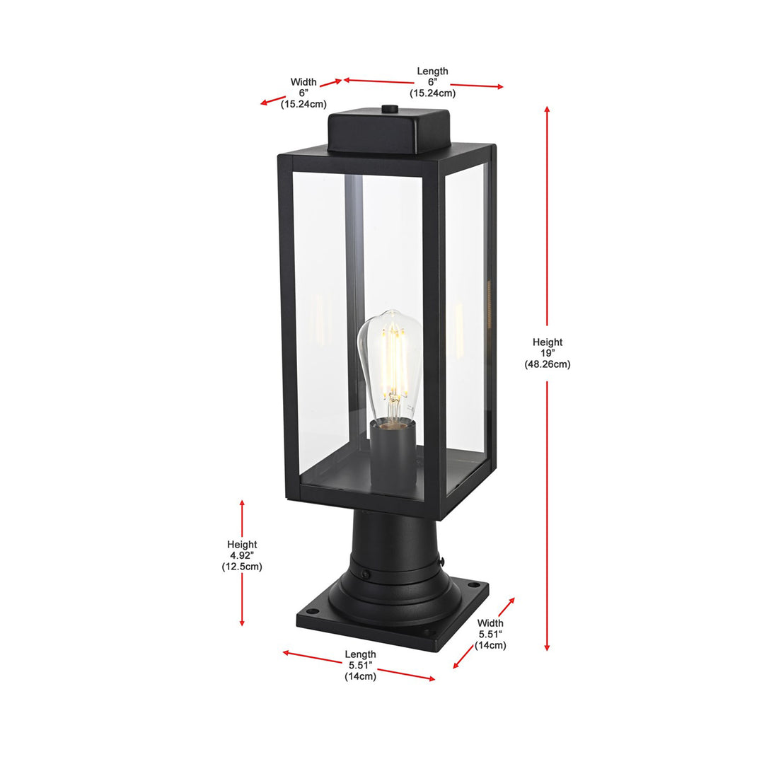 6 Inch Outdoor Post Light In Black - View 6 - Joshua Marshal