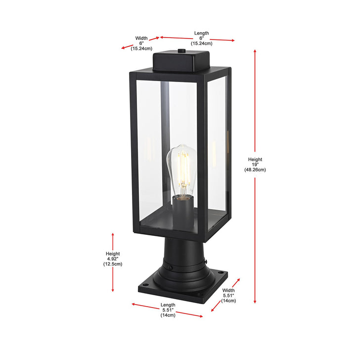 6 Inch Outdoor Post Light In Black - View 6 - Joshua Marshal