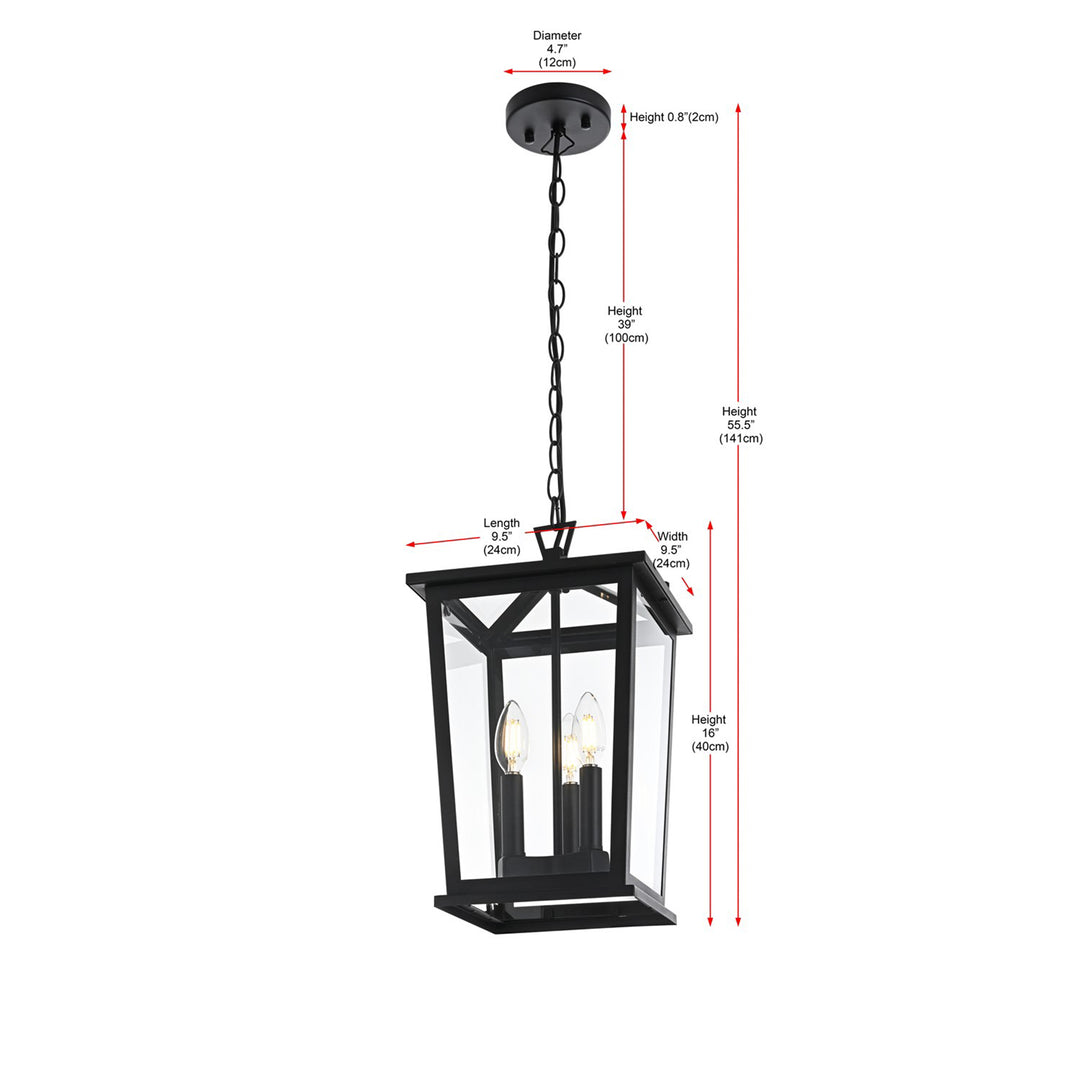 9.5 Inch Outdoor Pendant In Black - View 4 - Joshua Marshal