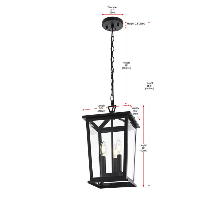 9.5 Inch Outdoor Pendant In Black - View 4 - Joshua Marshal