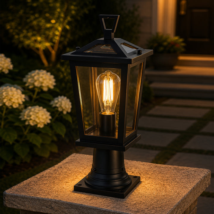 7 Inch Outdoor Post Light In Black Black Finish - LIGHTING by Joshua Marshal