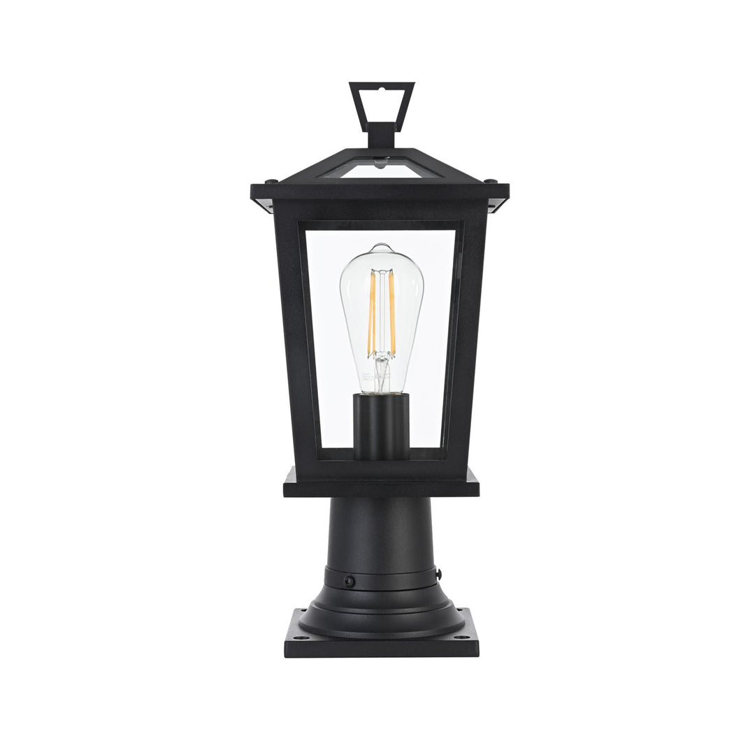 7 Inch Outdoor Post Light In Black - View 3 - Joshua Marshal