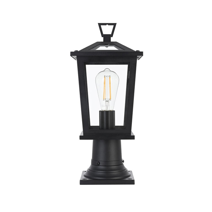 7 Inch Outdoor Post Light In Black - View 3 - Joshua Marshal