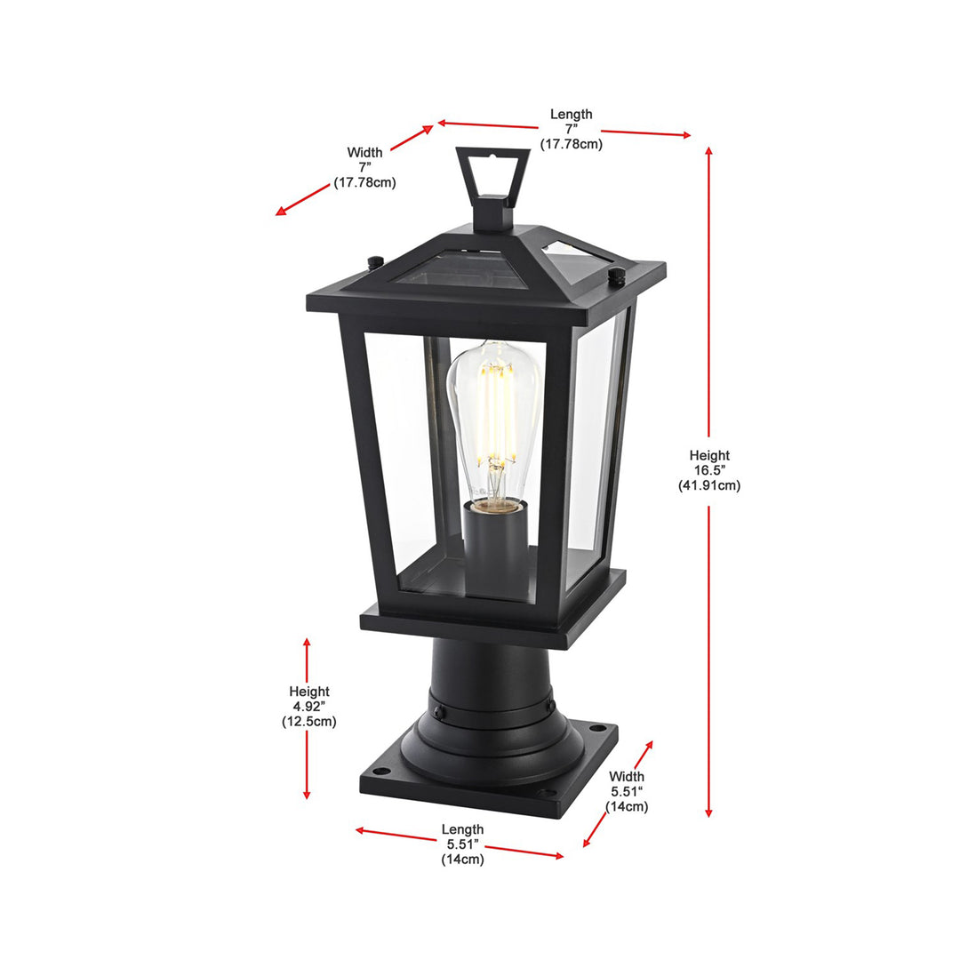 7 Inch Outdoor Post Light In Black - View 6 - Joshua Marshal