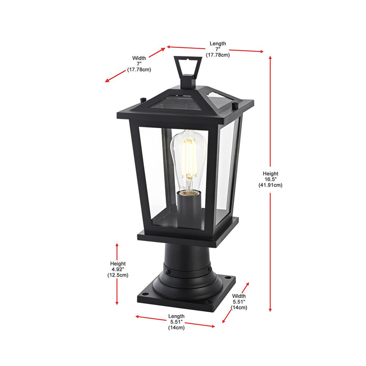 7 Inch Outdoor Post Light In Black - View 6 - Joshua Marshal