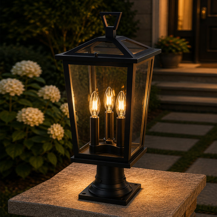 9.5 Inch Outdoor Post Light In Black Black Finish - LIGHTING by Joshua Marshal
