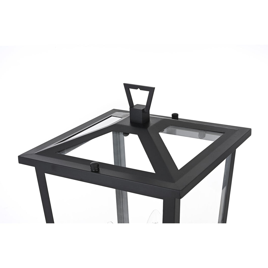 9.5 Inch Outdoor Post Light In Black - View 4 - Joshua Marshal
