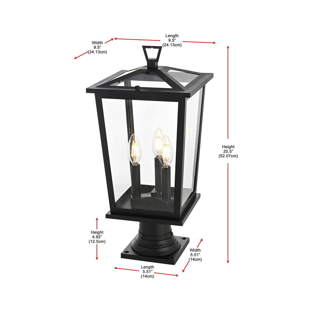 9.5 Inch Outdoor Post Light In Black - View 6 - Joshua Marshal