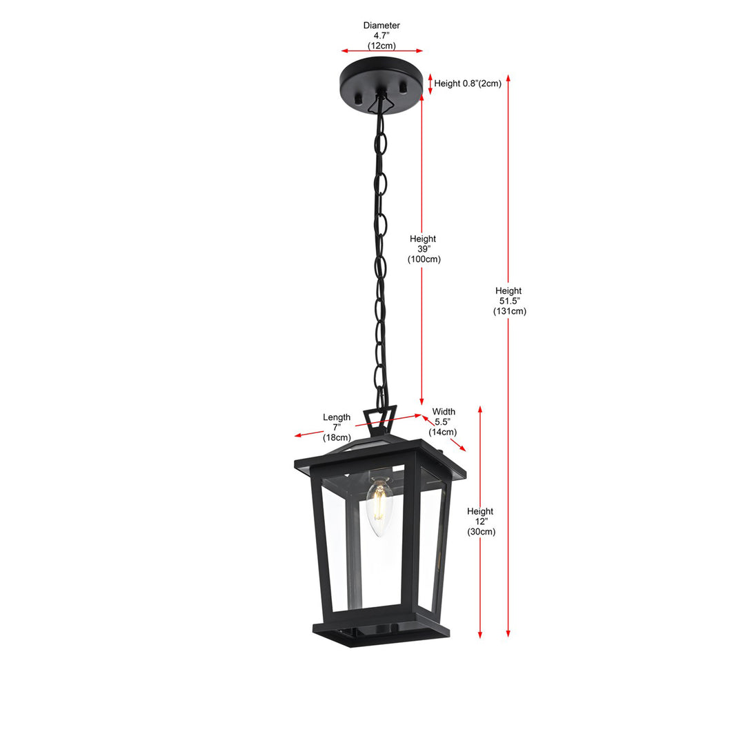 7 Inch Outdoor Pendant In Black - View 6 - Joshua Marshal