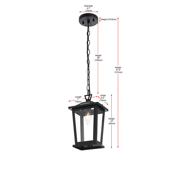 7 Inch Outdoor Pendant In Black - View 6 - Joshua Marshal