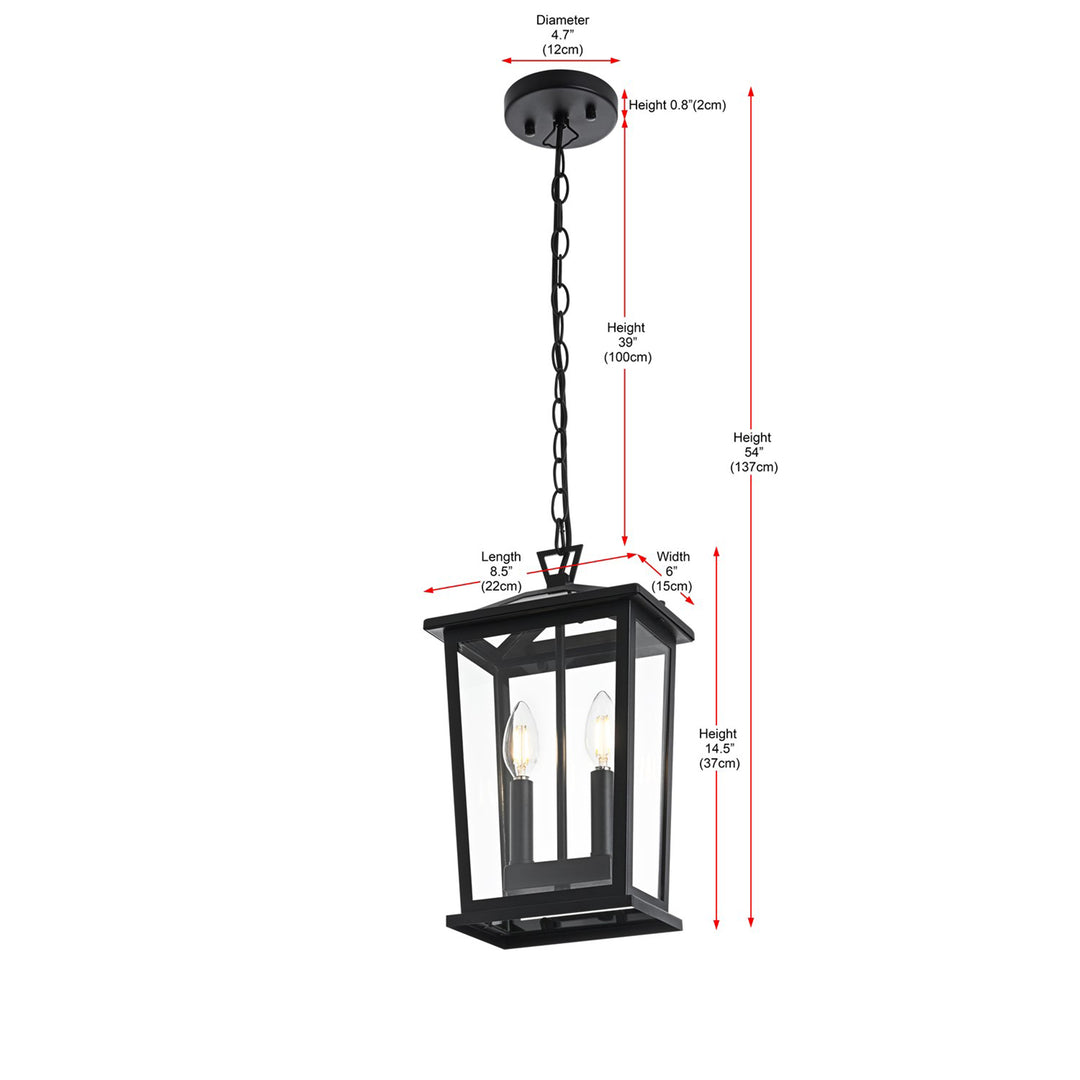 8.5 Inch Outdoor Pendant In Black - View 6 - Joshua Marshal