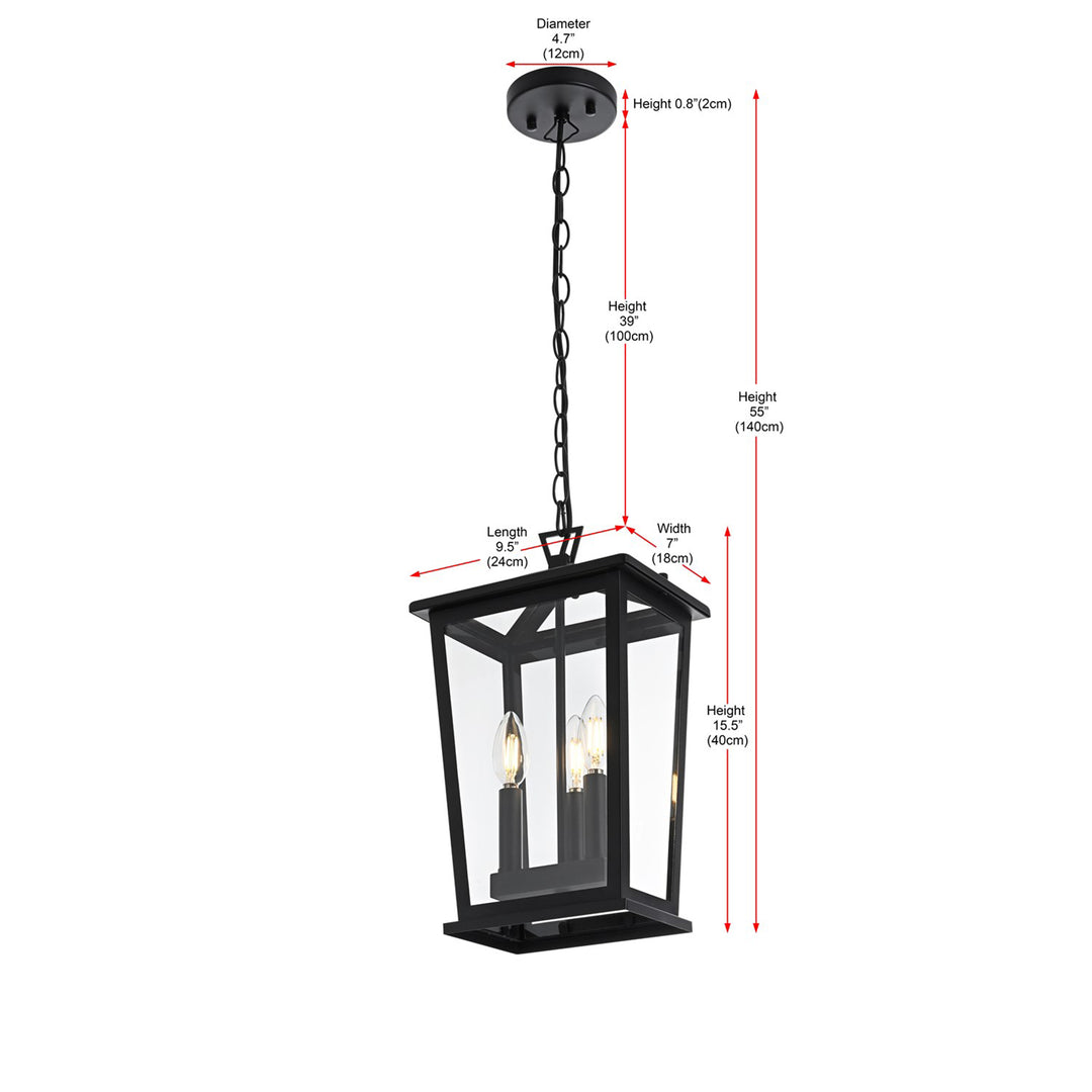 9.5 Inch Outdoor Pendant In Black - View 6 - Joshua Marshal