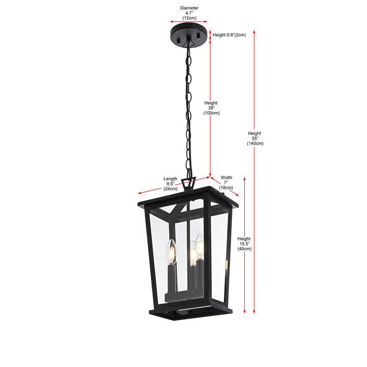 9.5 Inch Outdoor Pendant In Black - View 6 - Joshua Marshal