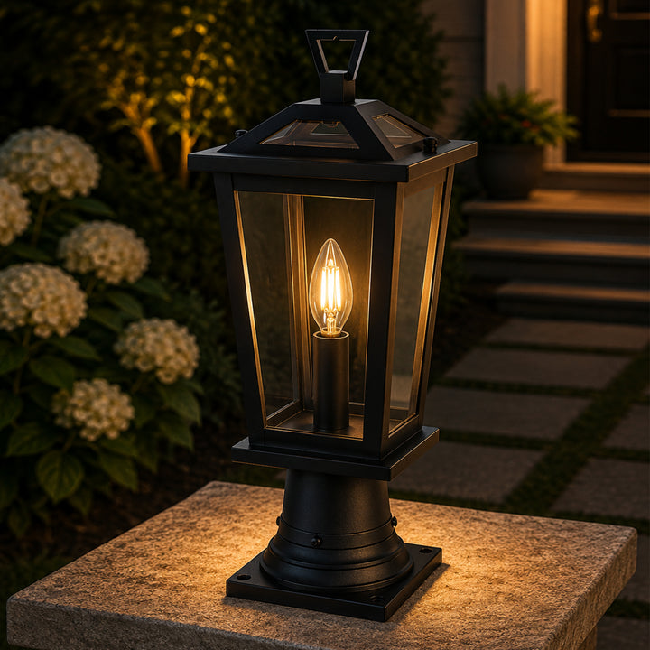 7 Inch Outdoor Post Light In Black Black Finish - LIGHTING by Joshua Marshal