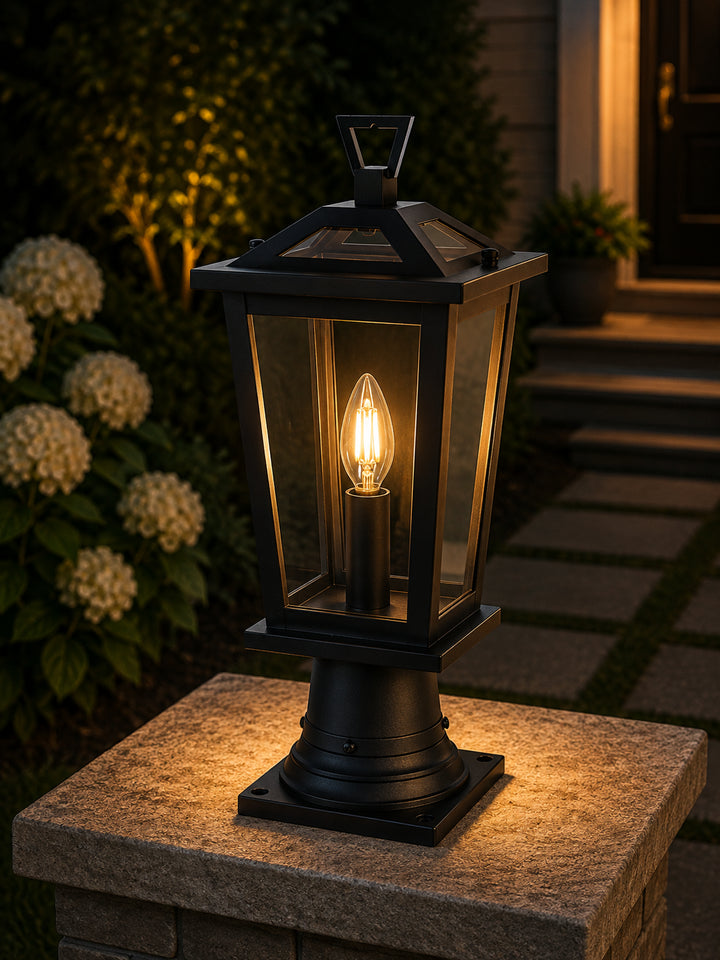 7 Inch Outdoor Post Light In Black - View 2 - Joshua Marshal