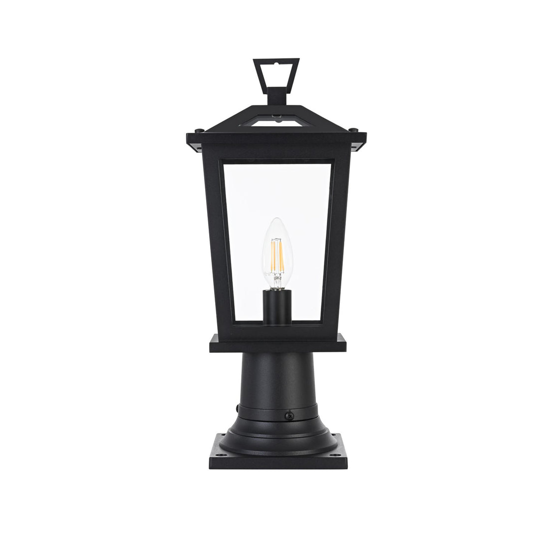 7 Inch Outdoor Post Light In Black - View 3 - Joshua Marshal