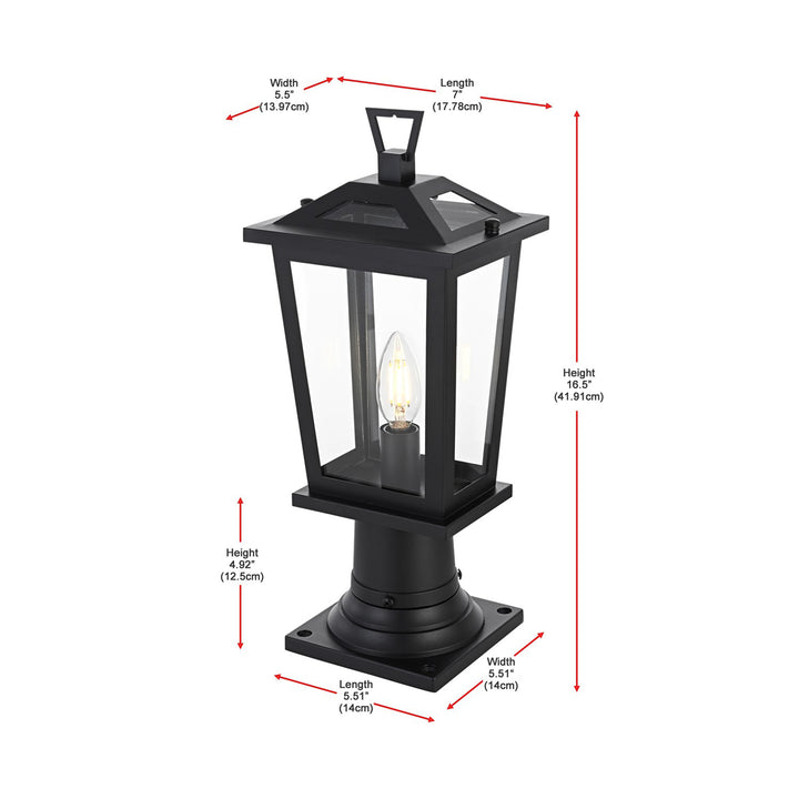 7 Inch Outdoor Post Light In Black - View 6 - Joshua Marshal