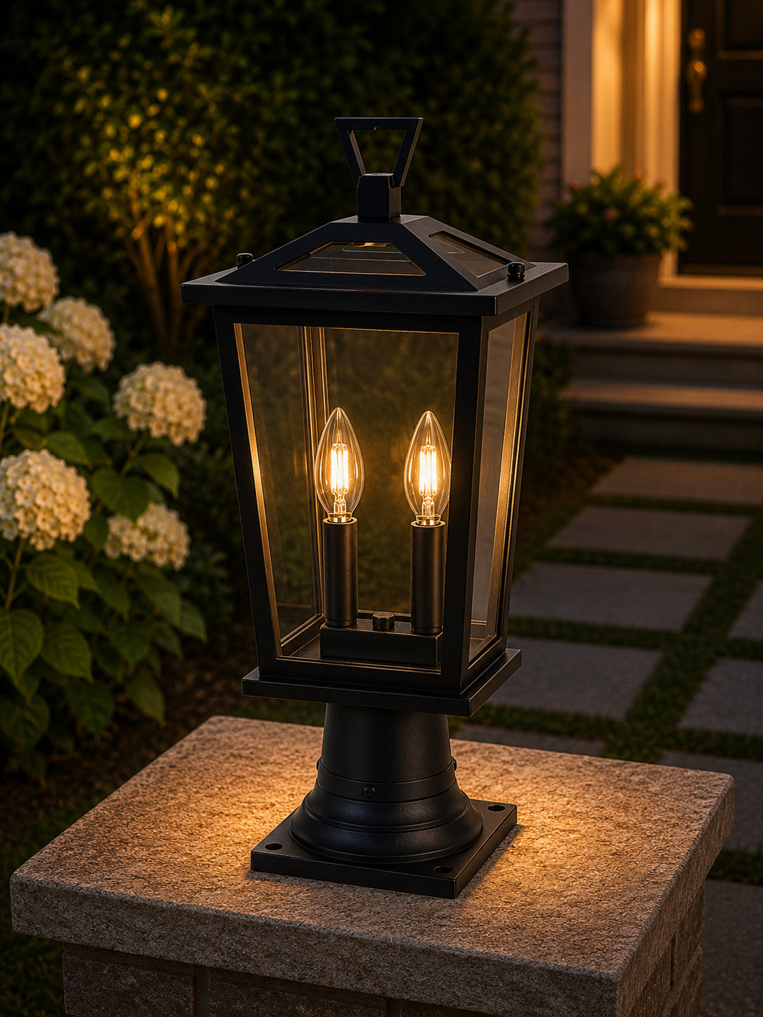 8.5 Inch Outdoor Post Light In Black - View 2 - Joshua Marshal