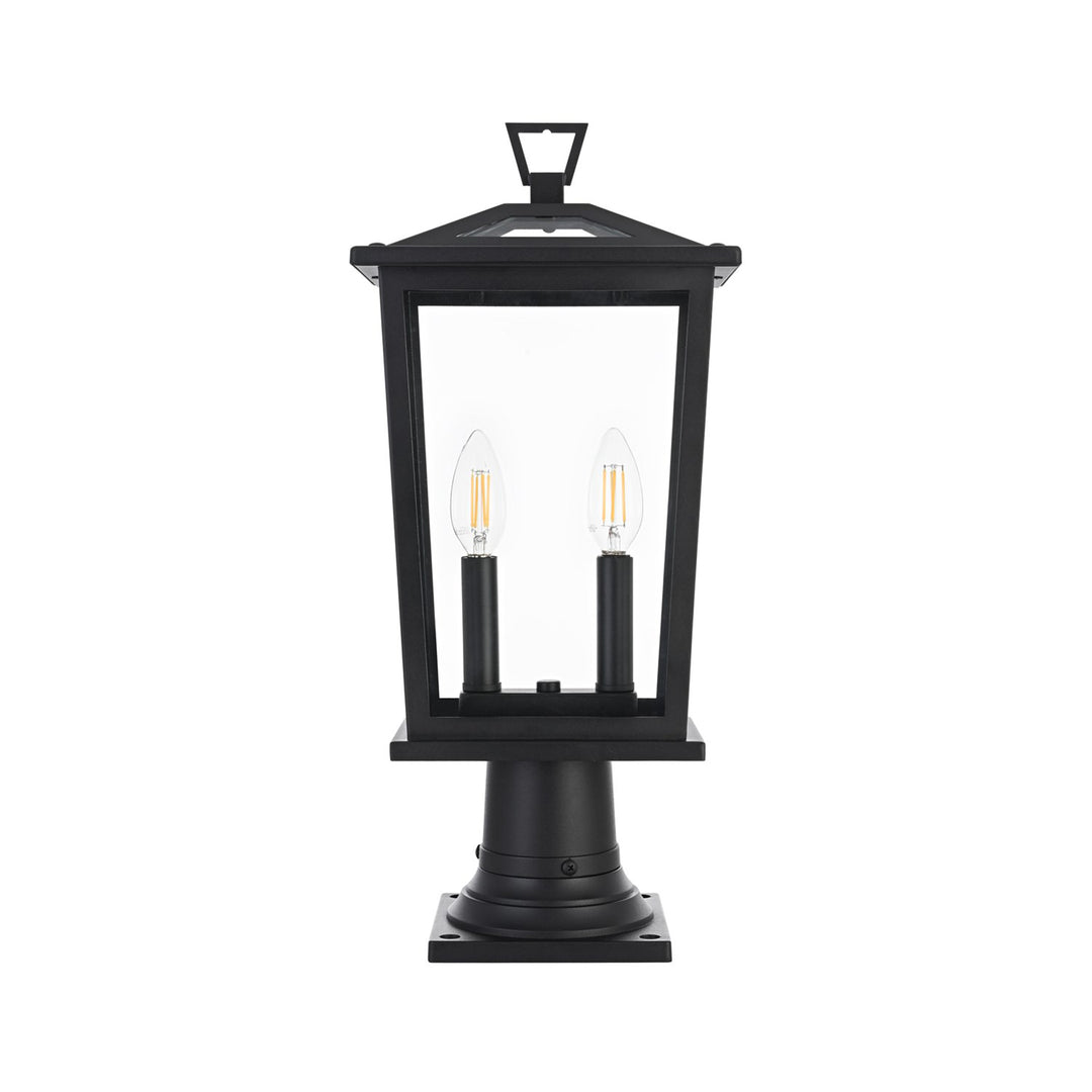 8.5 Inch Outdoor Post Light In Black - View 3 - Joshua Marshal