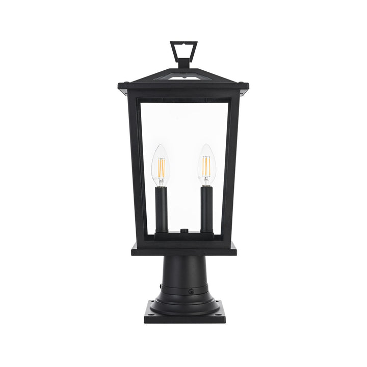 8.5 Inch Outdoor Post Light In Black - View 3 - Joshua Marshal
