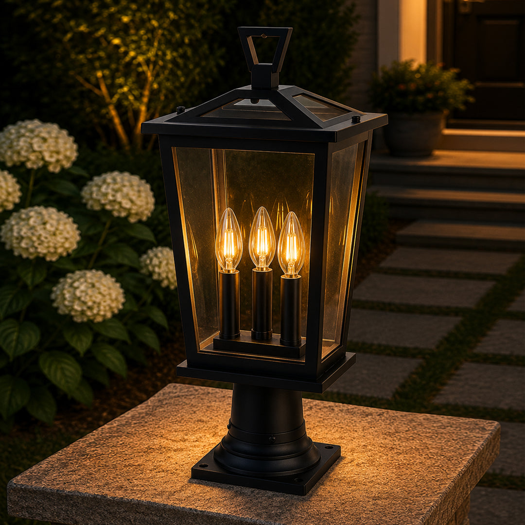 9.45 Inch Outdoor Post Light In Black Black Finish - LIGHTING by Joshua Marshal