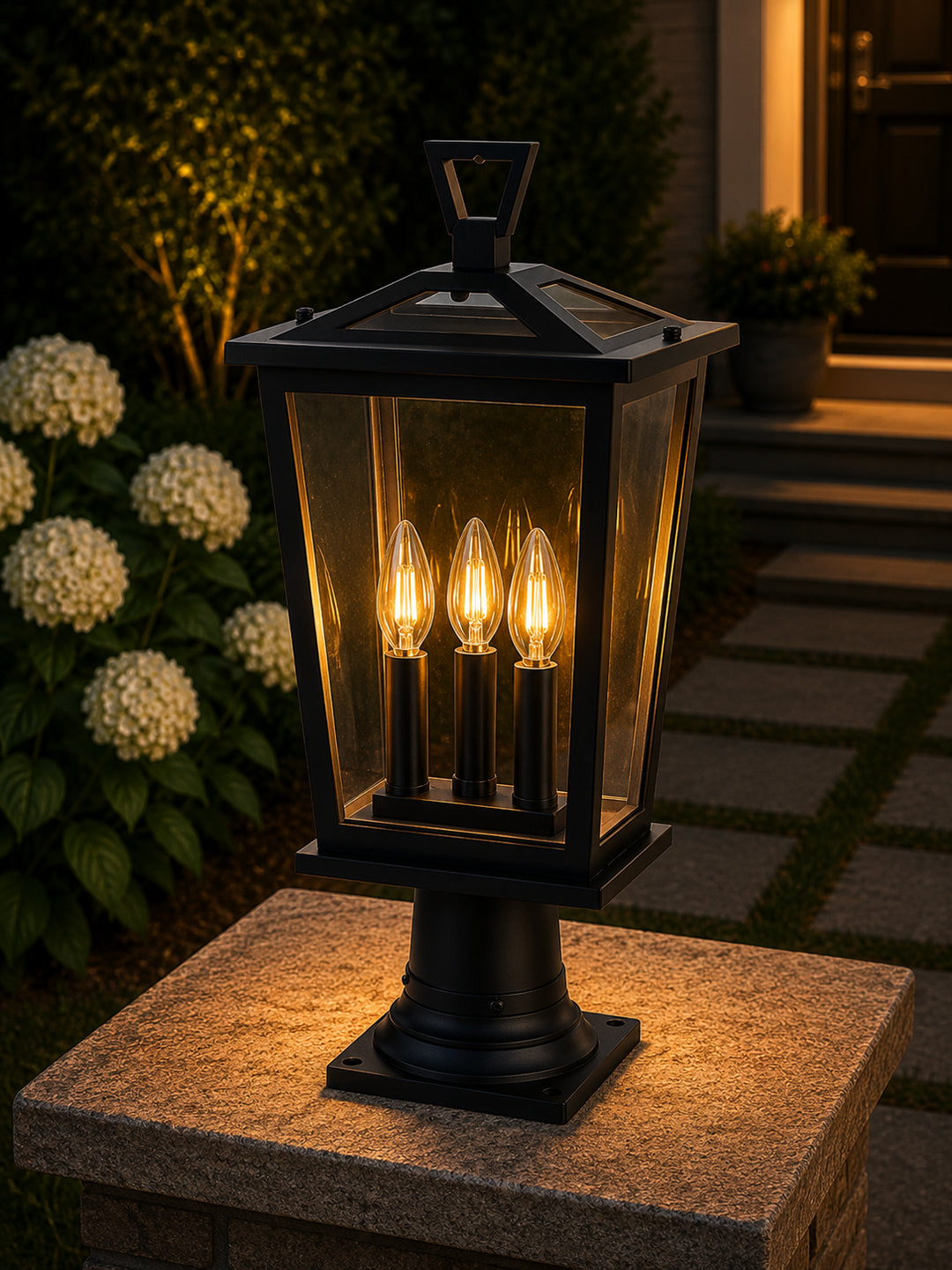 9.45 Inch Outdoor Post Light In Black - View 2 - Joshua Marshal