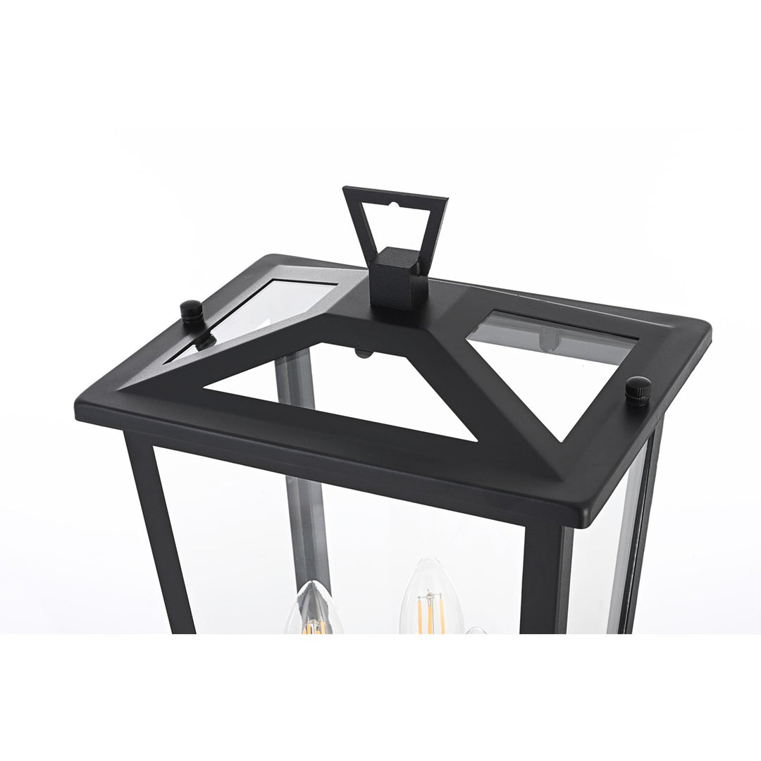 9.45 Inch Outdoor Post Light In Black - View 4 - Joshua Marshal